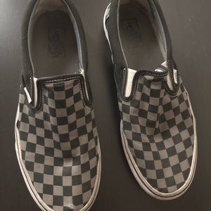 Slip-on Black/Grey Checkerboard  Vans (Size 11)